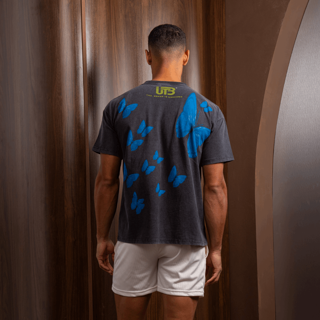 【NONCODE】(Unisex) Hex Butterfly Washing T-Shirt TBIU Butterfly Effect T-Shirt: Acid Wash Cotton – The Brand