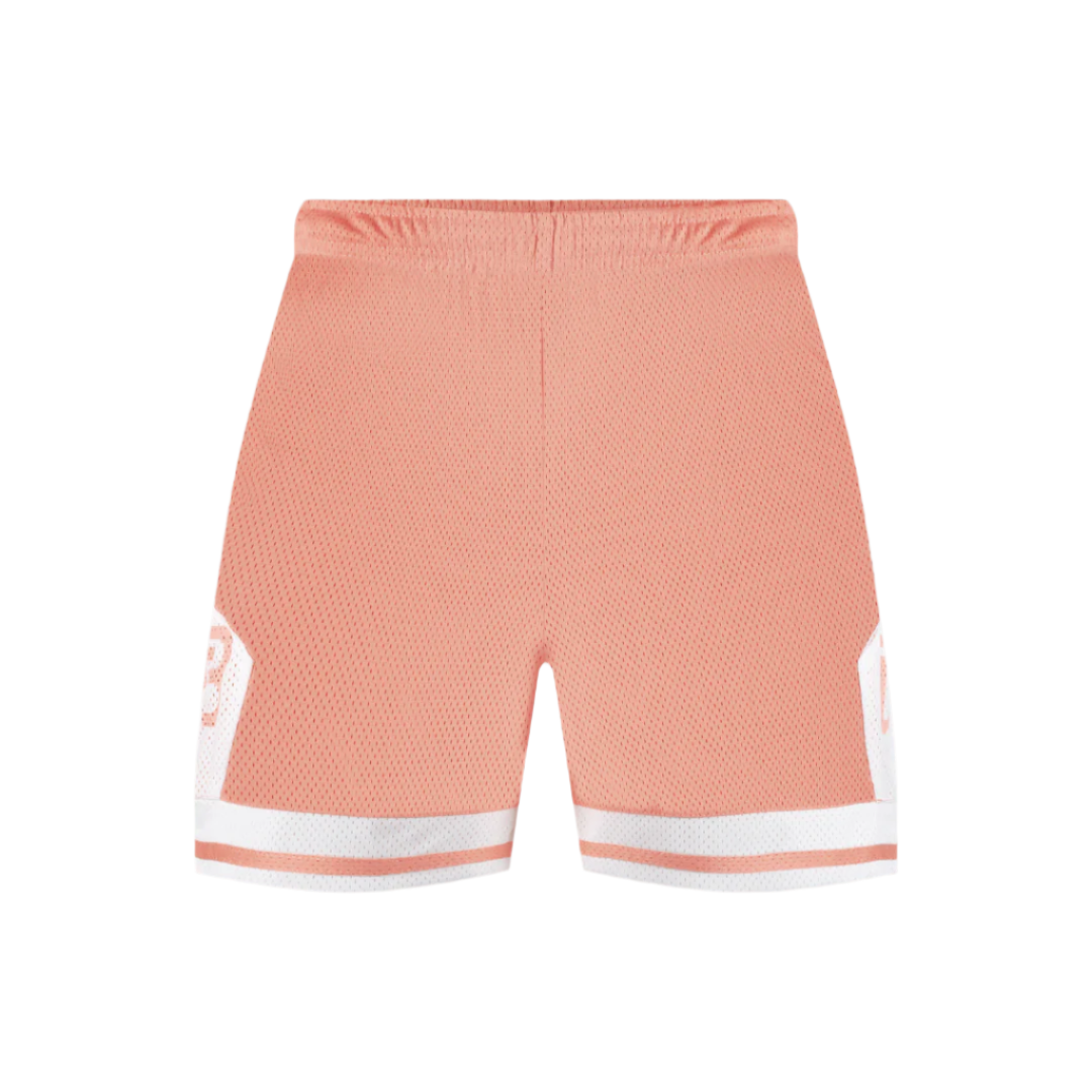 TBIU Mesh Short - NBA Style in Salmon , polyester mesh with relaxed fit and internal draw cords.