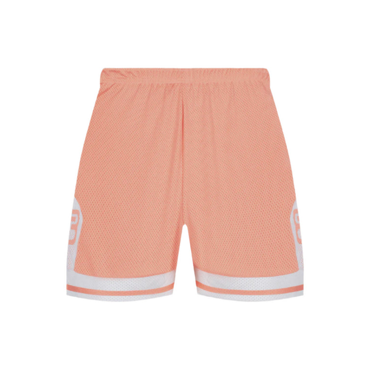 TBIU Mesh Short - NBA Style in Salmon , polyester mesh with relaxed fit and internal draw cords.